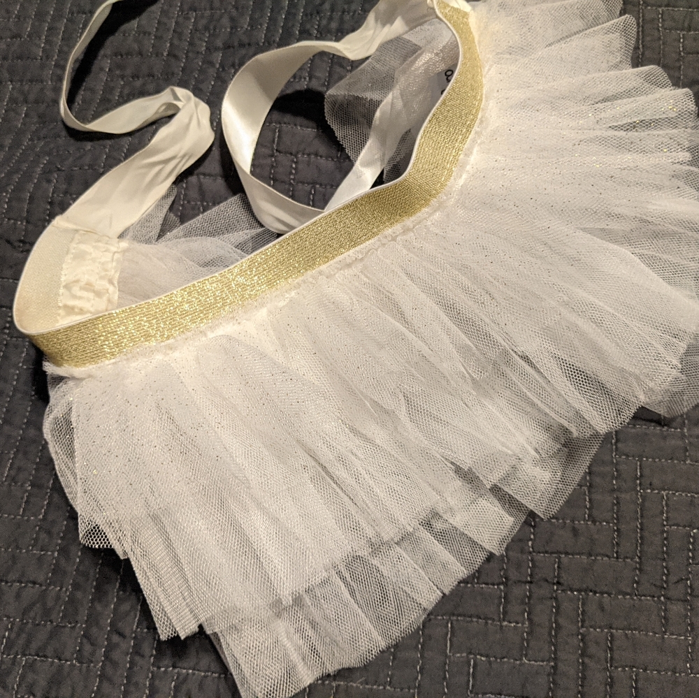 0-6 months cream/off-white tutu tiered 2 skirt bundle